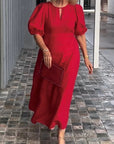 Carla™ | ELEGANT BELLY-COVERING PUFF-SLEEVE DRESS