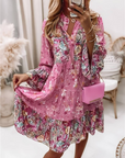 Ashley™ | PRINTED BELLY COVERING BOHO DRESS