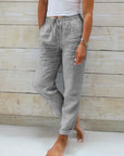 Alice™ | COTTON AND LINEN ELASTICATED TROUSERS