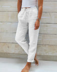 Alice™ | COTTON AND LINEN ELASTICATED TROUSERS
