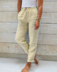 Alice™ | COTTON AND LINEN ELASTICATED TROUSERS