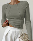 Cassandra™ | BASIC PIPING LONG SLEEVE TOP | 1+1 FREE