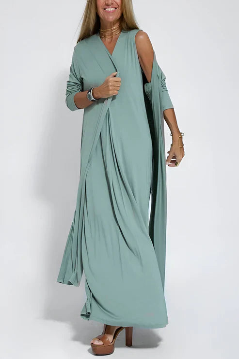 Aria™ | ELEGANT LONG DRESS + FREE MATCHING CARDIGAN