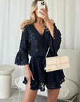 Millie™ | CASUAL SHORT LACE SUIT WITH V-NECK