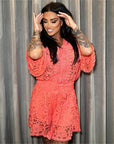 Millie™ | CASUAL SHORT LACE SUIT WITH V-NECK