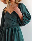 Holly™ | FRENCH DRESS WITH RUFFLED SLEEVES