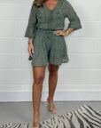 Millie™ | CASUAL SHORT LACE SUIT WITH V-NECK