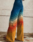 Lina | Vintage Chevron Wide-Leg Pants