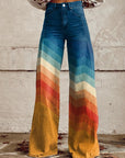 Lina | Vintage Chevron Wide-Leg Pants